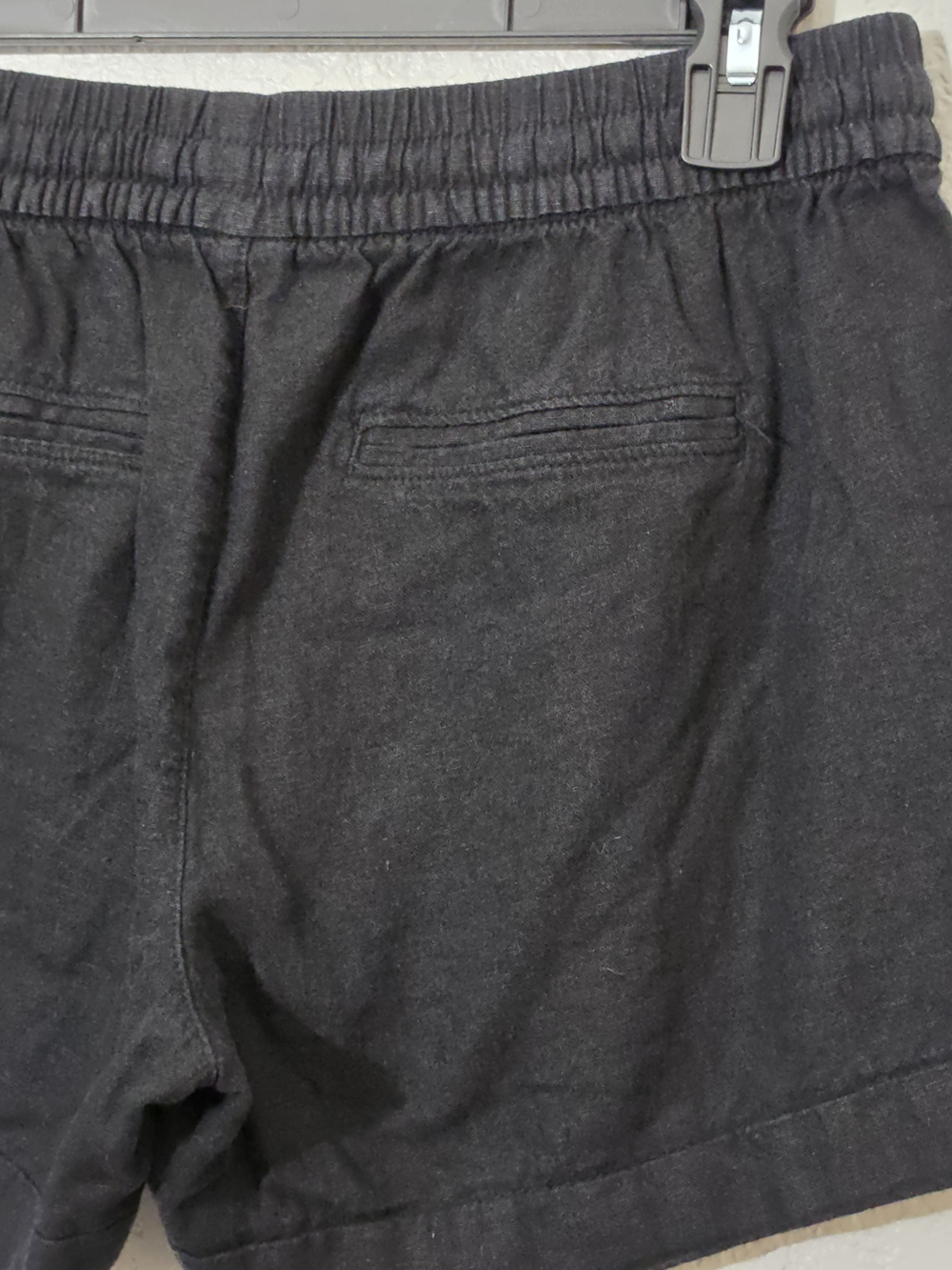 Old Navy Linen Blend Elastic Drawstring Black Shorts Womens Small - Picture 3 of 6